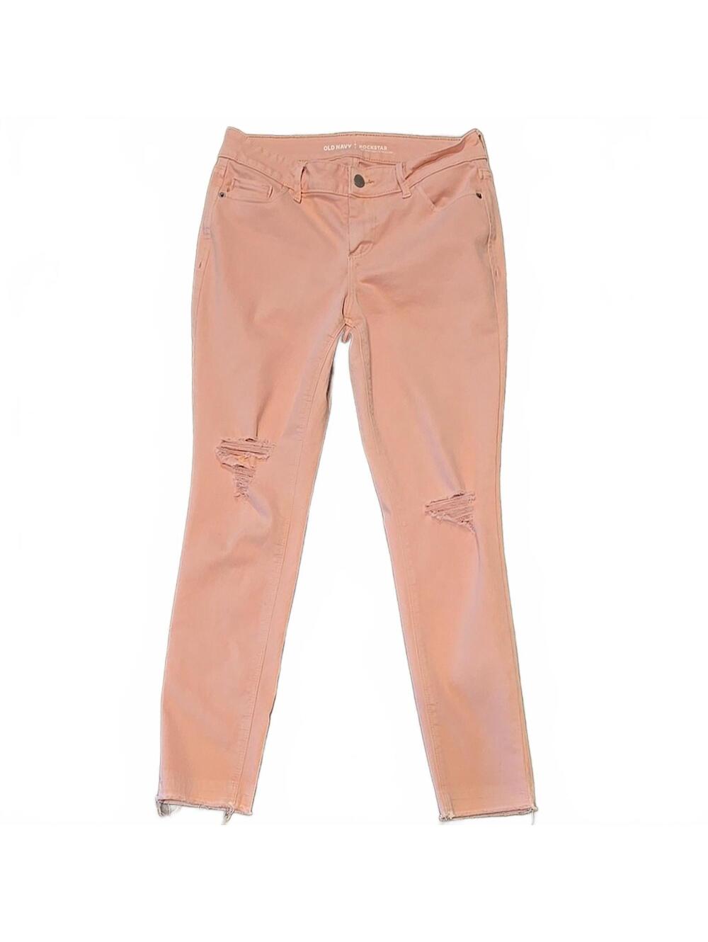 Old Navy Blush Pink Skinny Jeans with Distressing Size 6